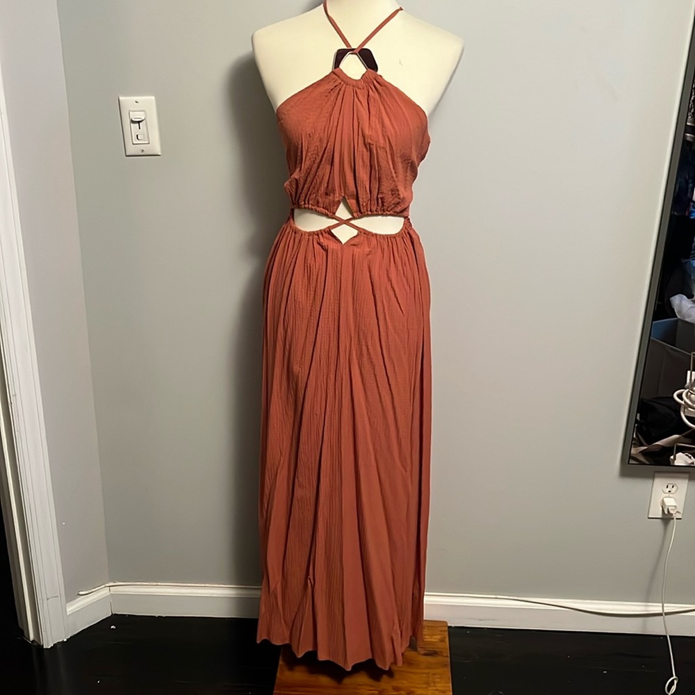 ASOS — MAXI HALTER DRESS W/ OPEN BACK